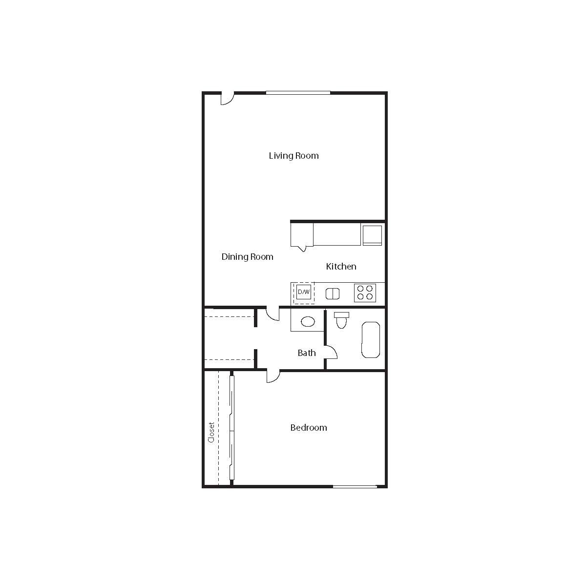 The Icon_Phoenix AZ_Floor Plan_Small Bungalow_One Bedroom One Bathroom The Icon_Phoenix AZ_Floor Plan_Small Bungalow_One Bedroom One Bathroom